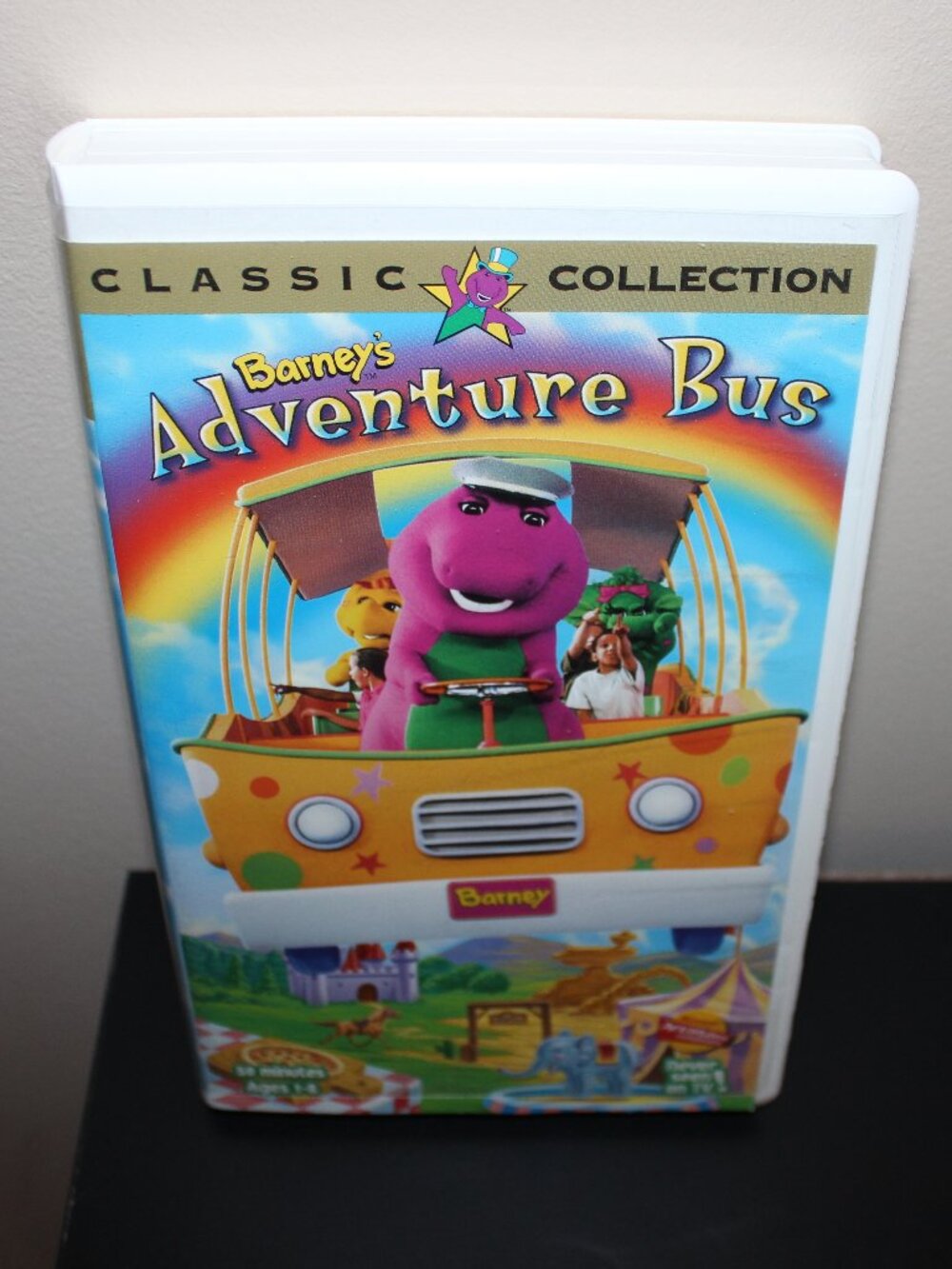 3/$55❤️vintage 1997 Barney’s Adventure Bus White Clamshell VHS Barney & Friends